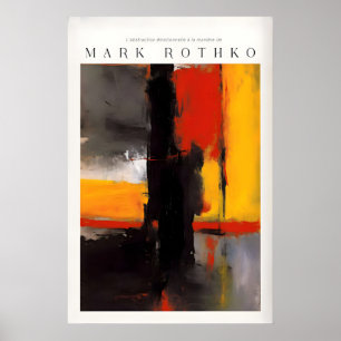 Poster Style Mark Rothko Gras Abstrait Noir et Jaune