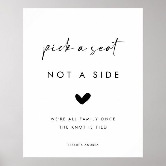 Poster Style moderne Choisir un siège pas un côté Siège o (Devant)