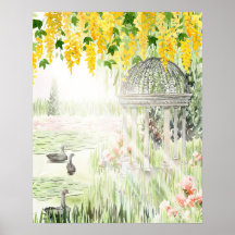 Style Monet Gazebo Art Floral Imprimer