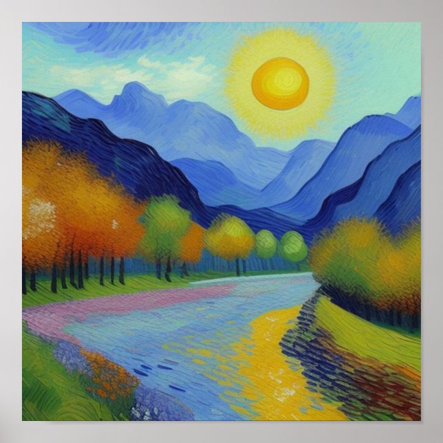 Poster Style Paysage Van Gogh (Devant)