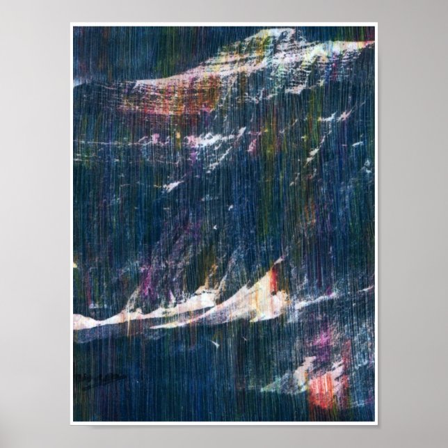 Poster Style Peter Max Glacier National Park Montana (Devant)