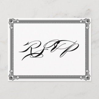 Poster Style Red & Black DIY RSVP postcard