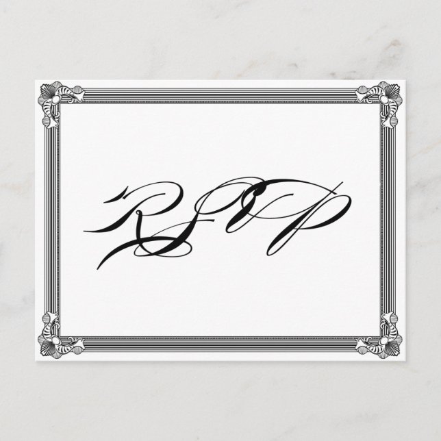 Poster Style Red & Black DIY RSVP postcard (Front)