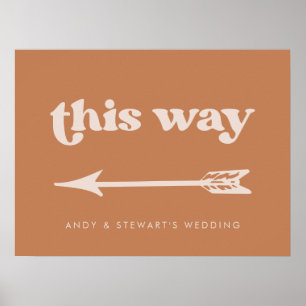 Poster Style rétro Brown sucre Mariage Direction