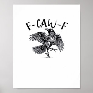 Poster Style Rétro Classique Corbeau F Caw F