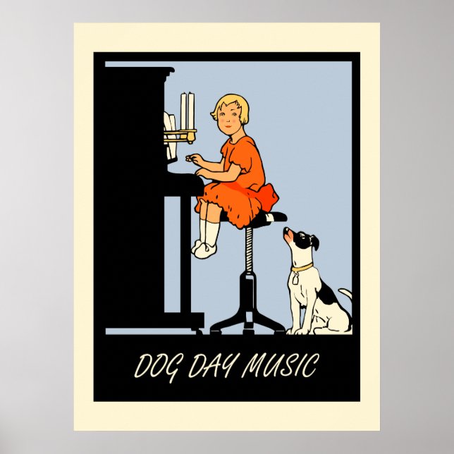 Poster Style rétro de la musique de jour de chien (Devant)