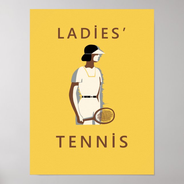 Poster Style rétro féminin de tennis (Devant)