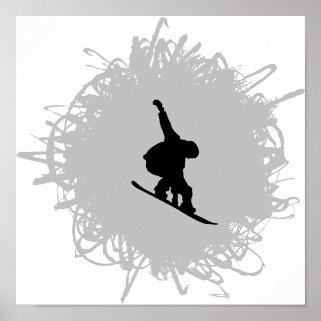 Poster Style Snowboard Scribble (Devant)