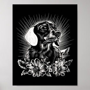 Poster Style tatouage Lover Dachshund Retro Chien _1