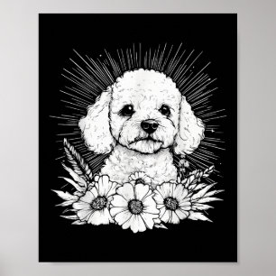 Poster Style tatouage Poodé Lover Retro Chien _1