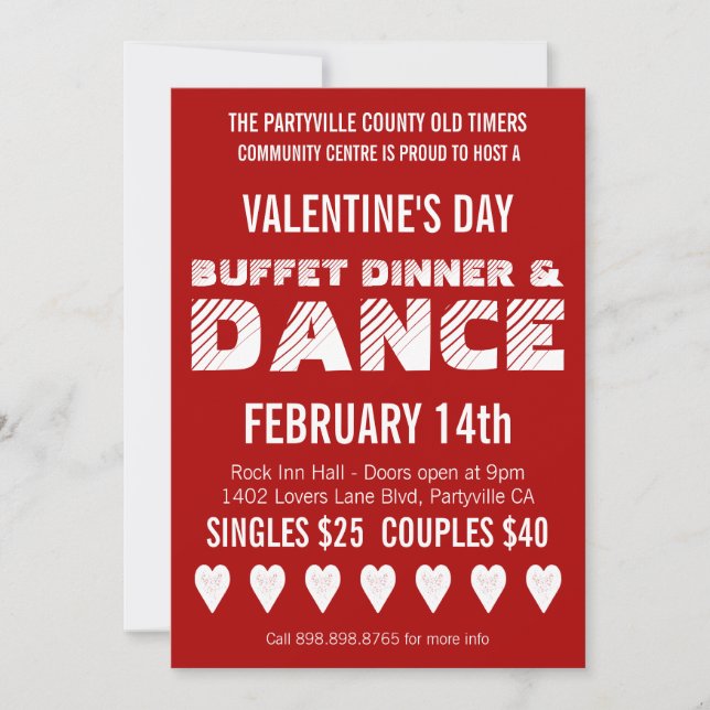 Poster Style Valentine's Day Dance Party Invitation (Front)