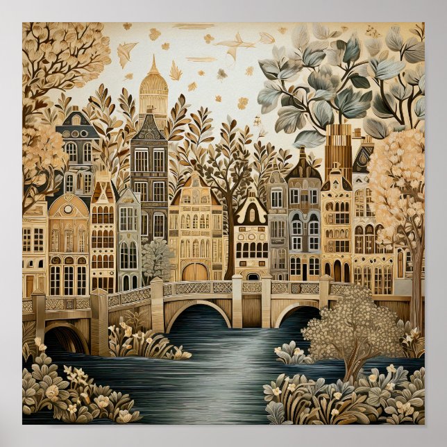 Poster Style Vintage Amsterdam (Devant)