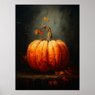 Poster Style vintage Citrouille Farmhouse