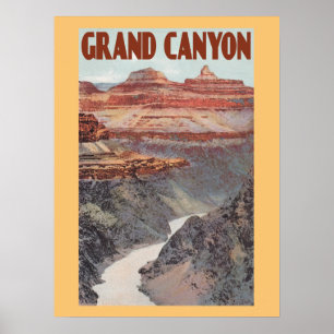 Poster Style vintage de voyage de canyon grand