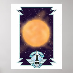 Poster Style vintage des années 1950 logo Sci-fi