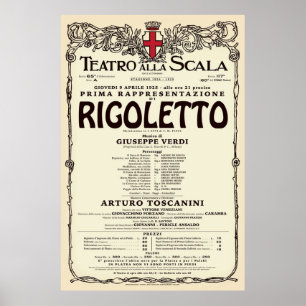 Poster Style Vintage La Scala Rigoletto Opéra