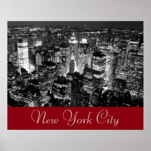 Poster Style vintage New York City Noir blanc