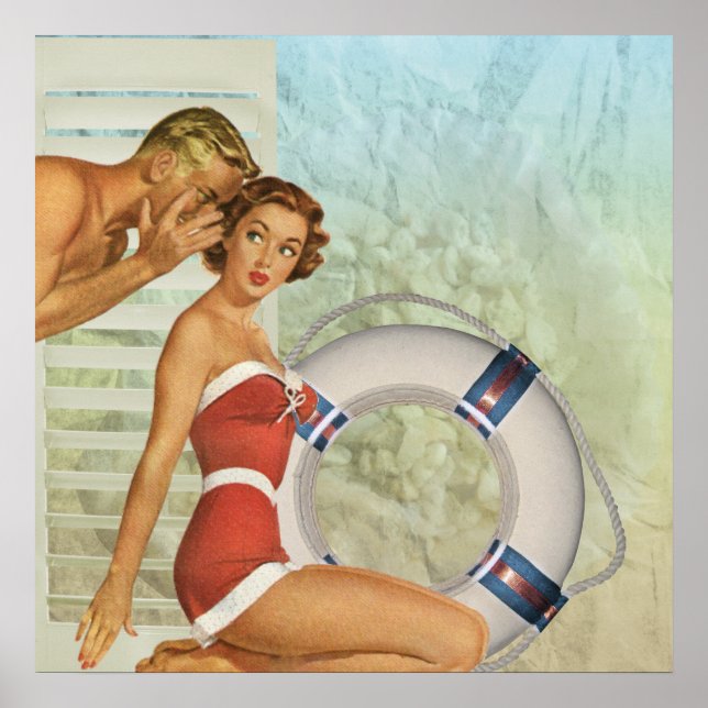 Poster Style Vintage Retro Beach (Devant)