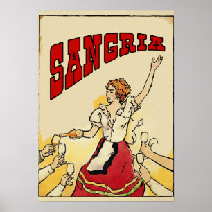 Poster Style Vintage Sangria Time, ajouter du texte