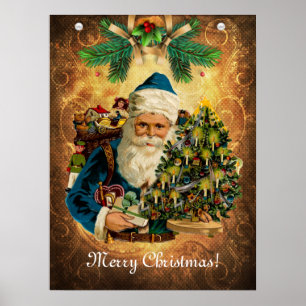 Poster Style vintage St Nicolas (Père Noël) Noël