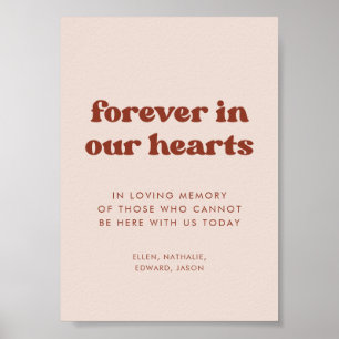 Poster Stylish Peach Pink Forever dans nos coeurs signe