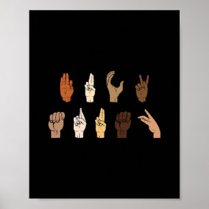 Poster Subtil anti-trump Blm Langue des signes américaine
