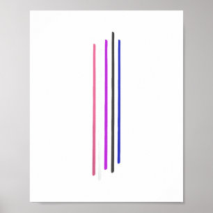 Poster Subtil Genderfluide Fierté GenreFluid Indicateur