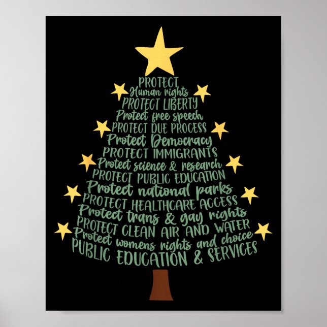 Poster Subtle Anti Trump Funny Christmas Tree  (Devant)