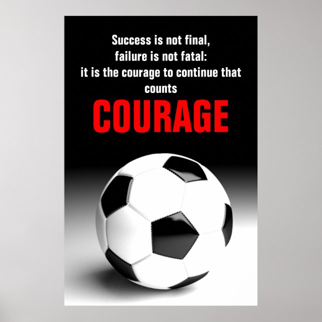 Poster Succès Courage Football Football Inspiration (Devant)