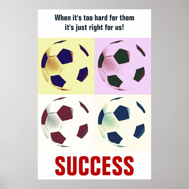 Poster Succès Football Football Motivation Inspiration (Devant)