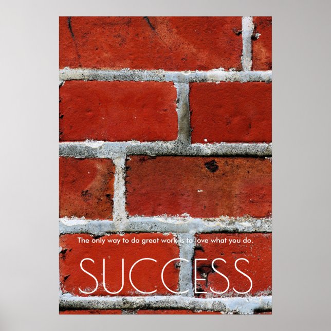 Poster Succès Motivation tendance Stylish Red Wall Brick (Devant)