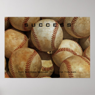 Poster Success Baseball Artwork Motivational Inspire
