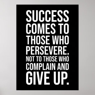 Poster Success Comes To Those Who Persevere - Gym Hustle 