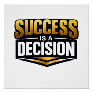 Poster Success Gold Typography on Black