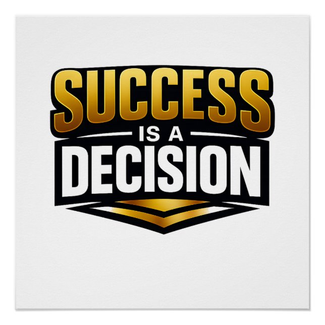 Poster Success Gold Typography on Black (Devant)