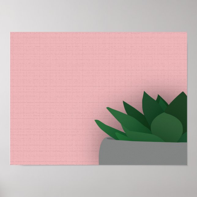 Poster Succulent minimaliste (Devant)