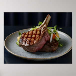 Poster Succulent Steak de boeuf grillé