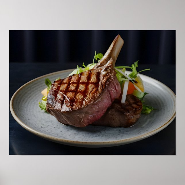 Poster Succulent Steak de boeuf grillé (Devant)