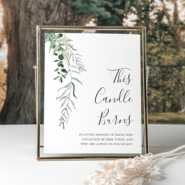 Poster Succulente verdure Ce panneau de bougie brûle pour (Créateur téléchargé)