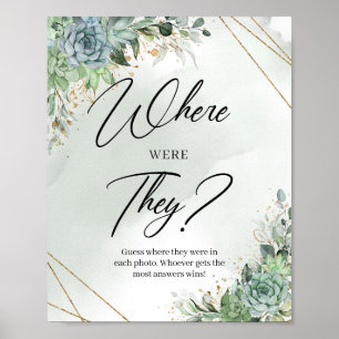 Poster Succulents fleurs eucalyptus Où étaient-ils jeu