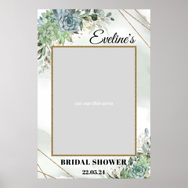 Poster Succulents verdure or nuptiale douche photo prop (Devant)
