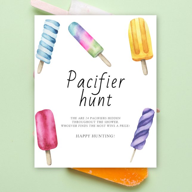 Poster Sucette - chasse au pacificateur jeu de baby showe (Créateur téléchargé)