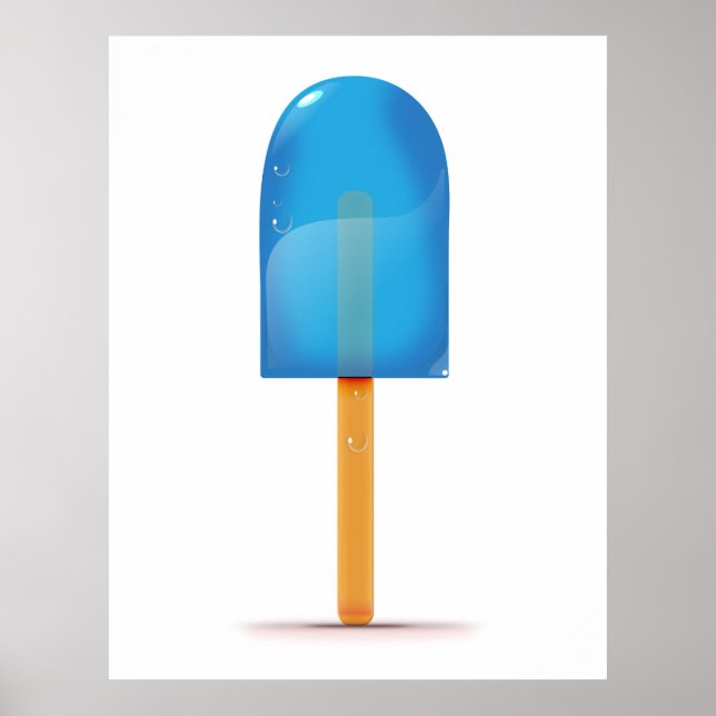 Poster Sucette glacée bleue (Devant)