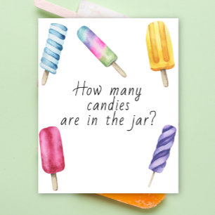 Poster Sucette glacée - devine combien de bonbons dans le