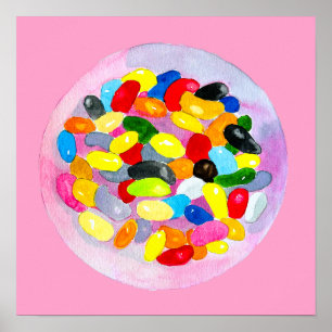 Poster Sucettes colorées en gelée de bonbons