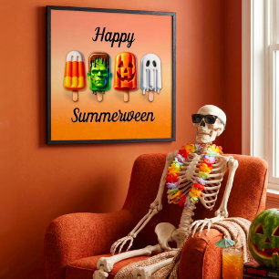 Poster Sucettes d'Halloween d'été Summerween