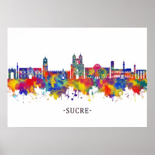 Poster Sucre Bolivie Skyline
