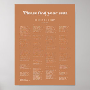 Poster Sucre Brown élégant Organigramme alphabétique