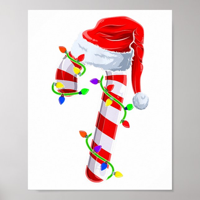 Poster Sucre de canne Éclairage de Noël Famille Correspon (Devant)
