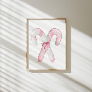 Poster sucre de canne rose aquarelle